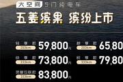 五菱缤果正式上市：共5款车型 5.98万元起售