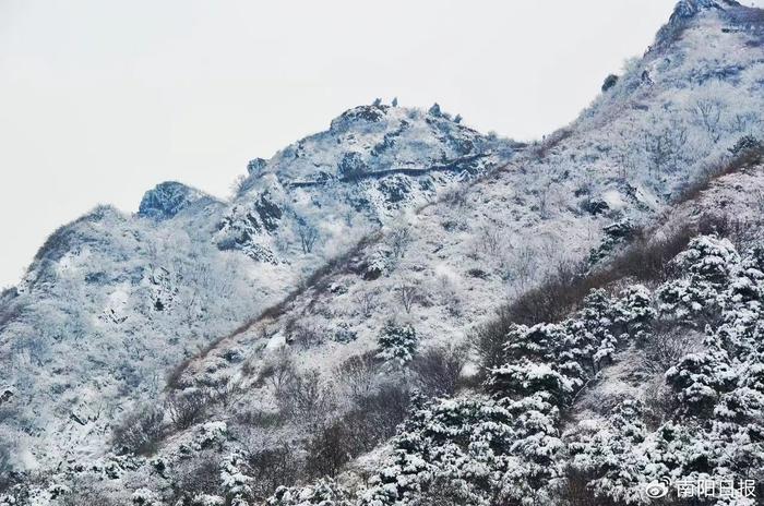 方城七峰山雪景图片图片