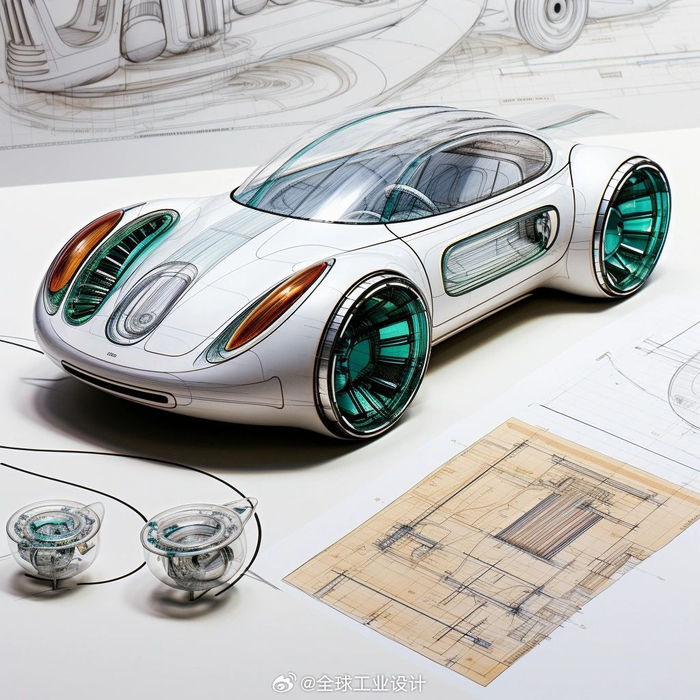ai手绘汽车设计手稿