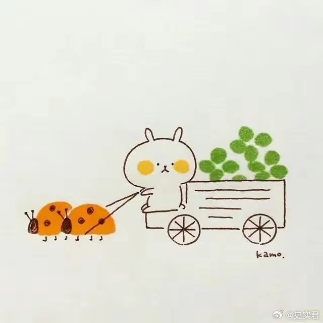 漂亮的简笔画,构图巧妙,很有意境,马住陪孩子画吧 .