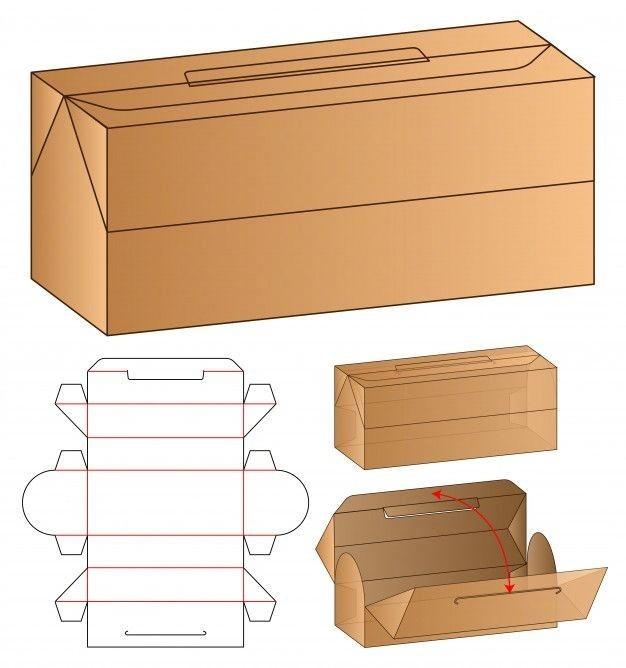 一组包装盒子及展开图 