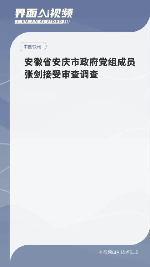 安徽省安庆市政府党组成员张剑接受审查调查