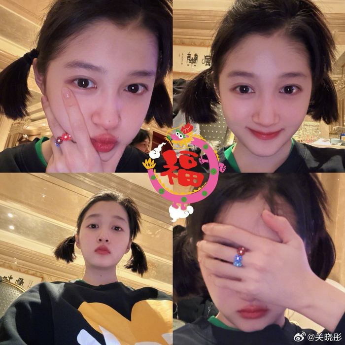 关晓彤新年新发型短发好可爱