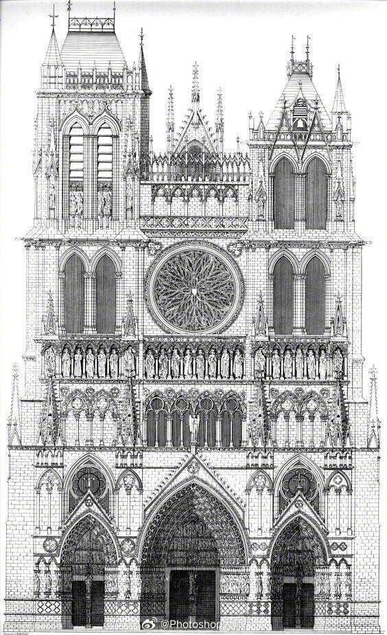 百年前手绘建筑设计图稿
