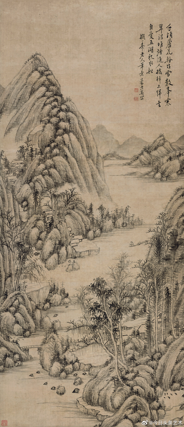 清代画家奚冈山水画__财经头条