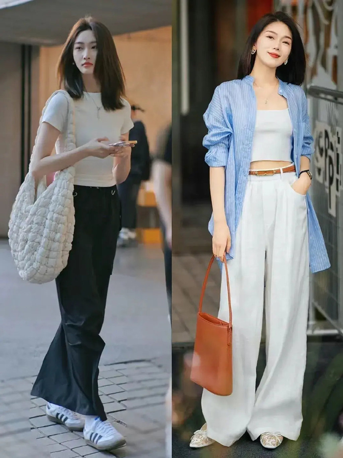 被杭州女生穿搭惊艳!"裤子 平底鞋"最洋气,满街都在穿,超美