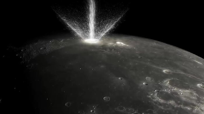 4时段,一枚火箭体猛烈撞击到了月球,并且撞击出了一个"双陨石坑"