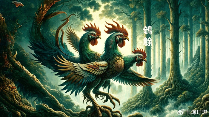 山海经异兽:鵸鵌,三头六尾的鸟,可抵御凶邪|山海经•西次三经|尾巴|望山|占卜|兴衰_新浪新闻