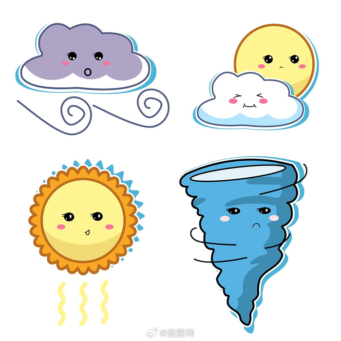 创意可爱 卡通拟人天气图标🌞 版权素材 by 摄图网_新浪新闻