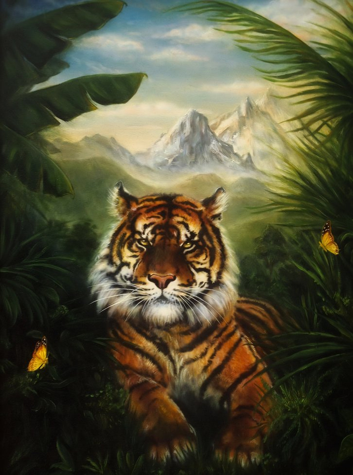 家里挂老虎壁画的讲究和忌讳|南方|下山虎|装饰画_新浪新闻