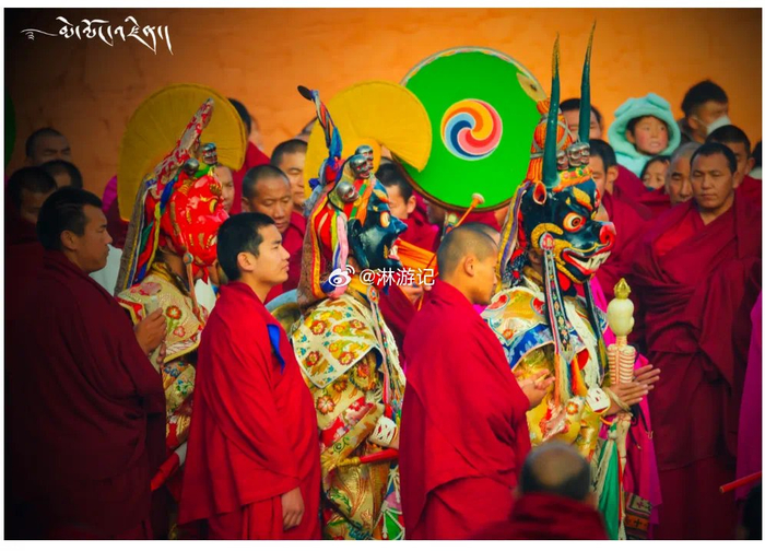拉卜楞寺举行冬季金刚法舞法会