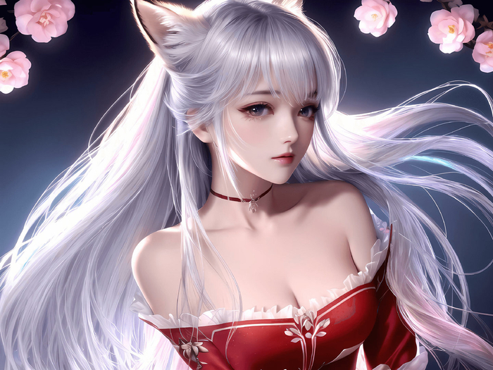 5d国风狐狸少女电脑ai绘画图集动漫卡通二次元手机高清壁纸cg|二次元