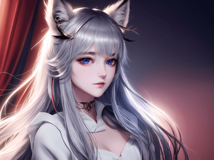 5d国风狐狸少女电脑ai绘画图集动漫卡通二次元手机高清壁纸cg|二次元