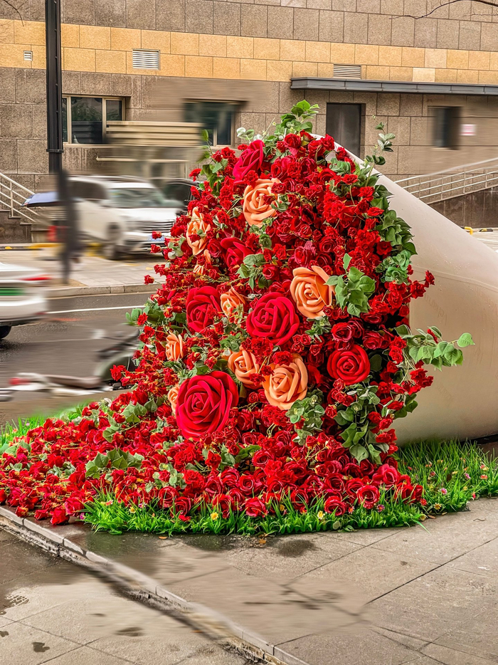 城市巨型花束浪漫至死不渝
