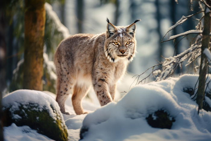 雪中帅气的大猫,猞狸……|猞狸|大猫|图片_新浪新闻