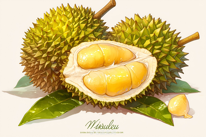 插画分享 | 金黄色榴莲插画背景图 现在正是吃榴莲的季节
