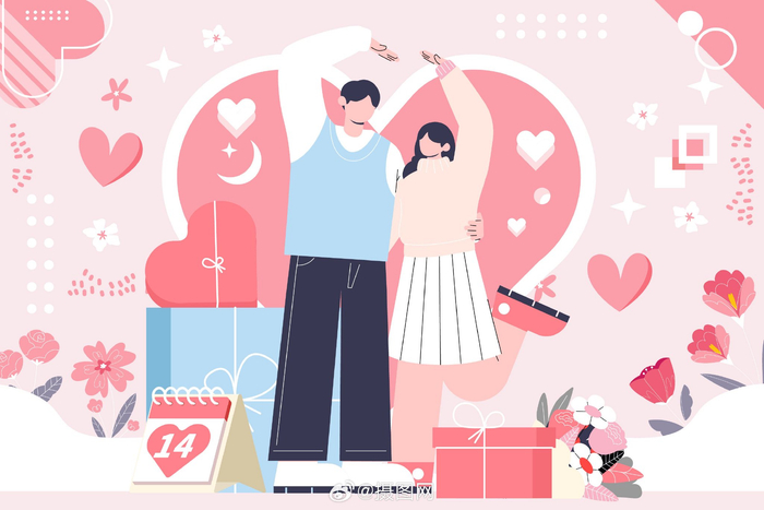 插画分享 | 心动520插画背景图素材 版权素材 by 摄图网