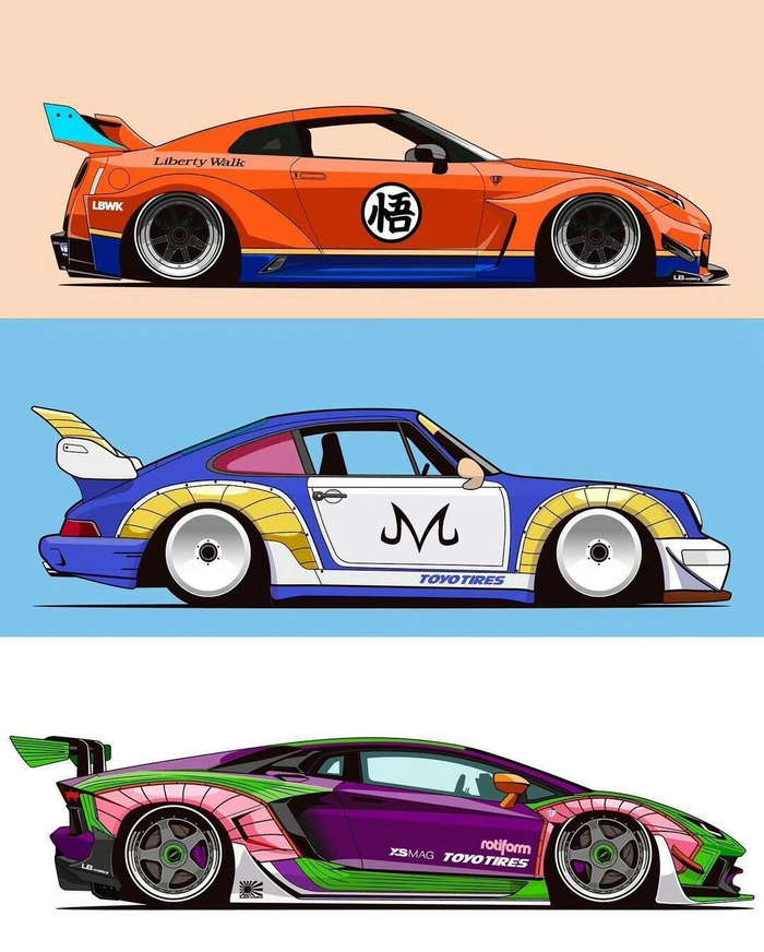 经典动漫角色专属配色汽车涂装化,你都能认出来是哪些角色的吗?