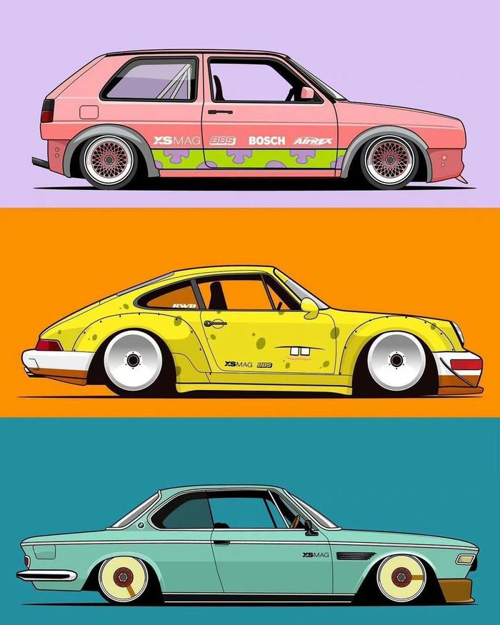 经典动漫角色专属配色汽车涂装化,你都能认出来是哪些角色的吗?