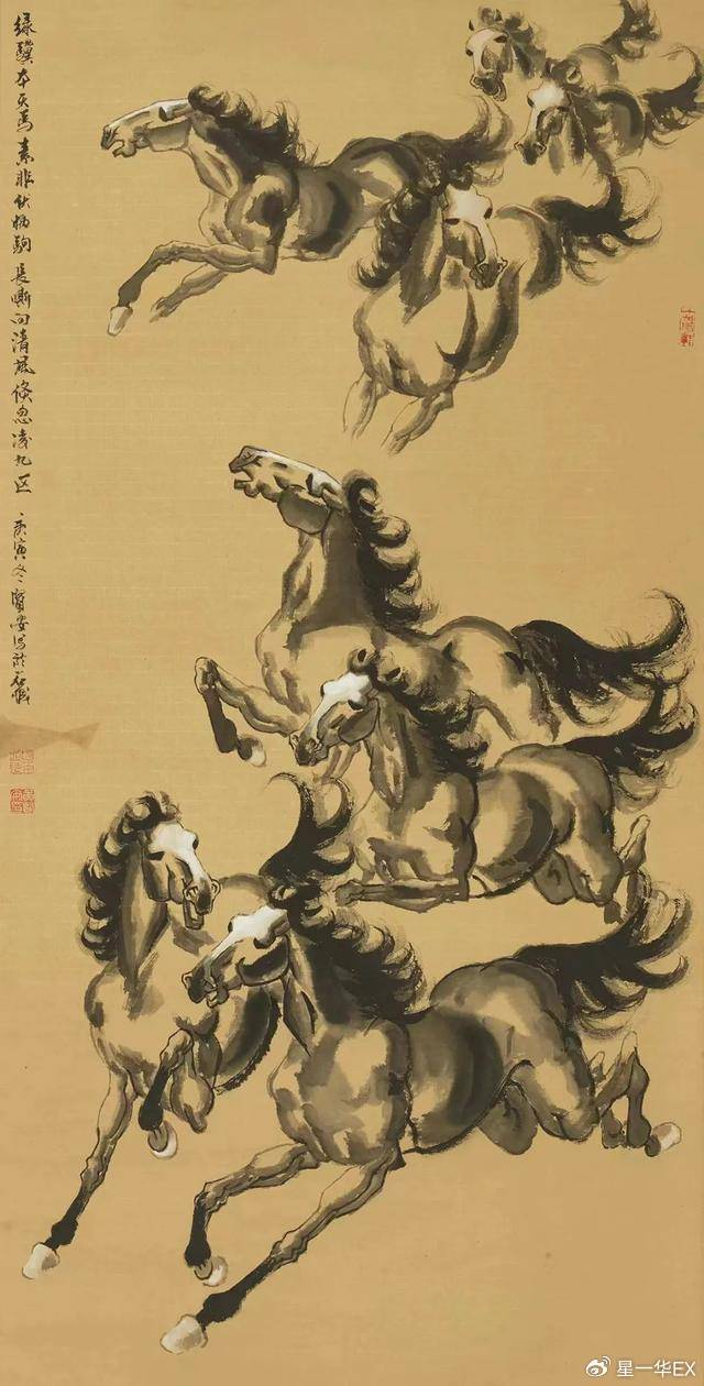 记著名画家黄贤安仰观历代丹青画师,所擅画马者可谓极多,像唐代