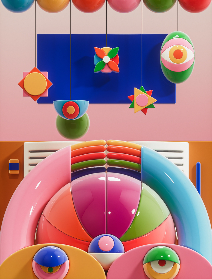 设计师duongnguyn用基础图形创作了一组3d海报
