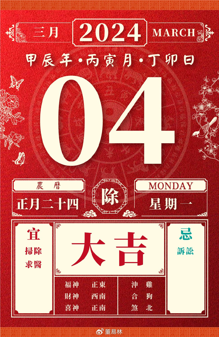 每日运势 | 2024年3月4日 正月二十四·除|旺运|生肖|龙_新浪新闻