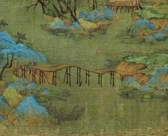 《千里江山图》里,各式各样的中国古桥。 图.网络