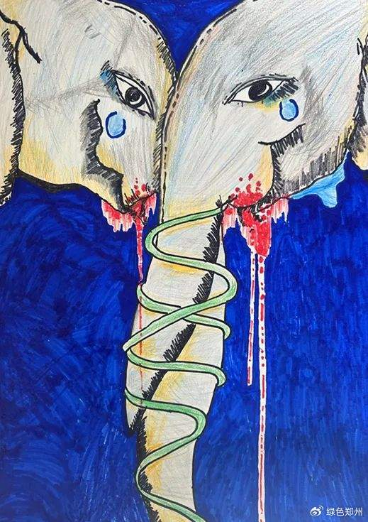 田洋作品:《保护动物多样性》学校:郑州经济技术开发区实验幼儿园作者