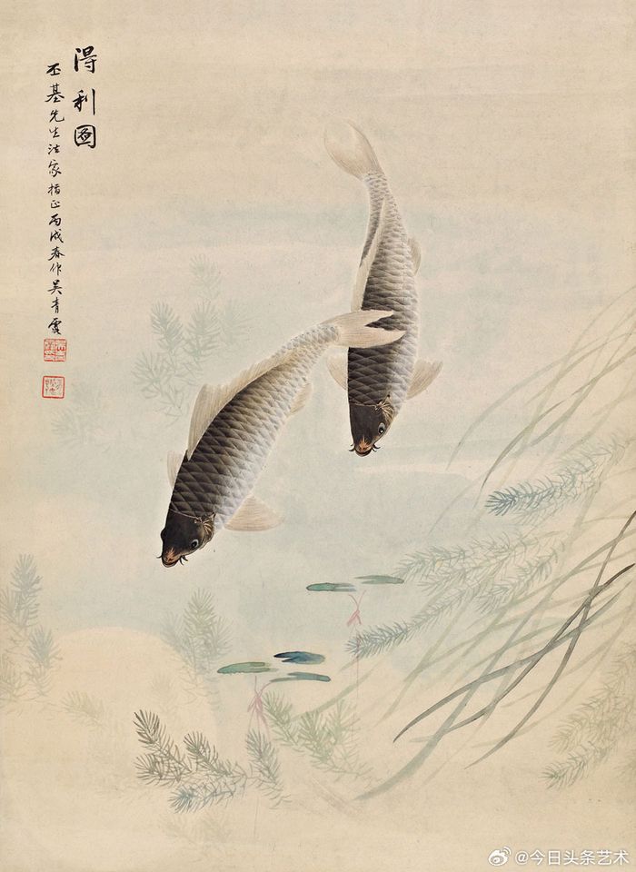 吴青霞笔下的锦鲤