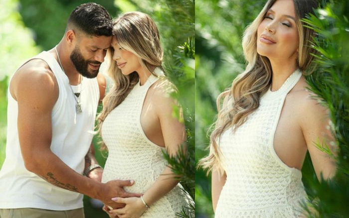 胡尔克与孕妻甜蜜合影!二婚生二胎,拥有5个孩子,不愧绿巨人