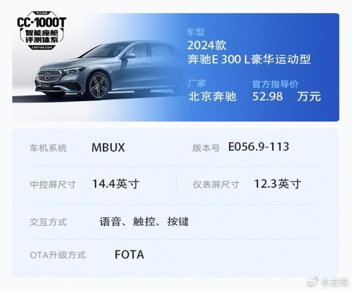 奔驰e300配置参数表图片