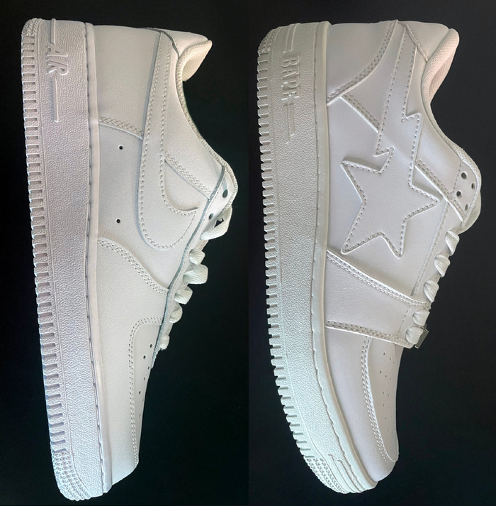 左为af1右为bapesta