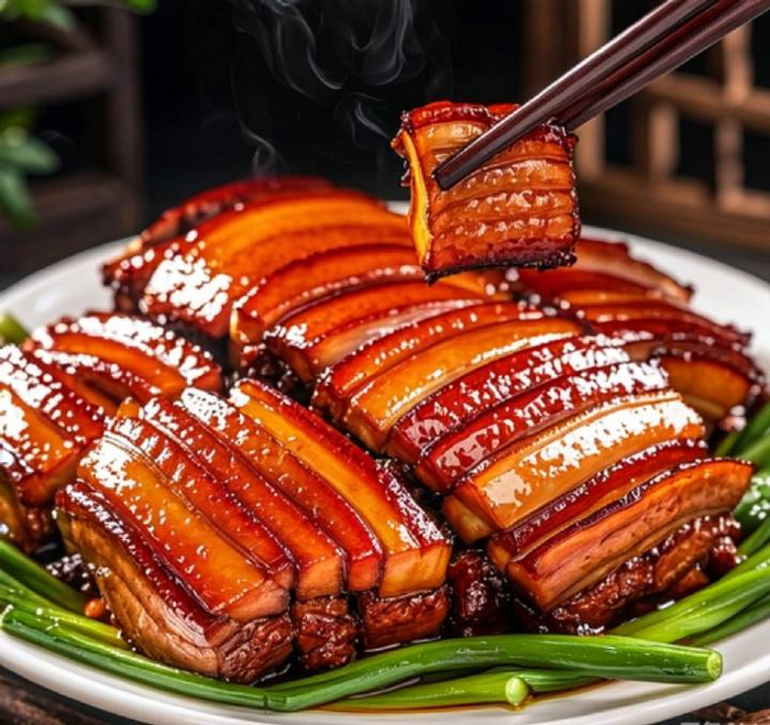 一块正宗的山东把子肉,那敦实的模样就仿佛蕴含着山东人的豪爽与热情.