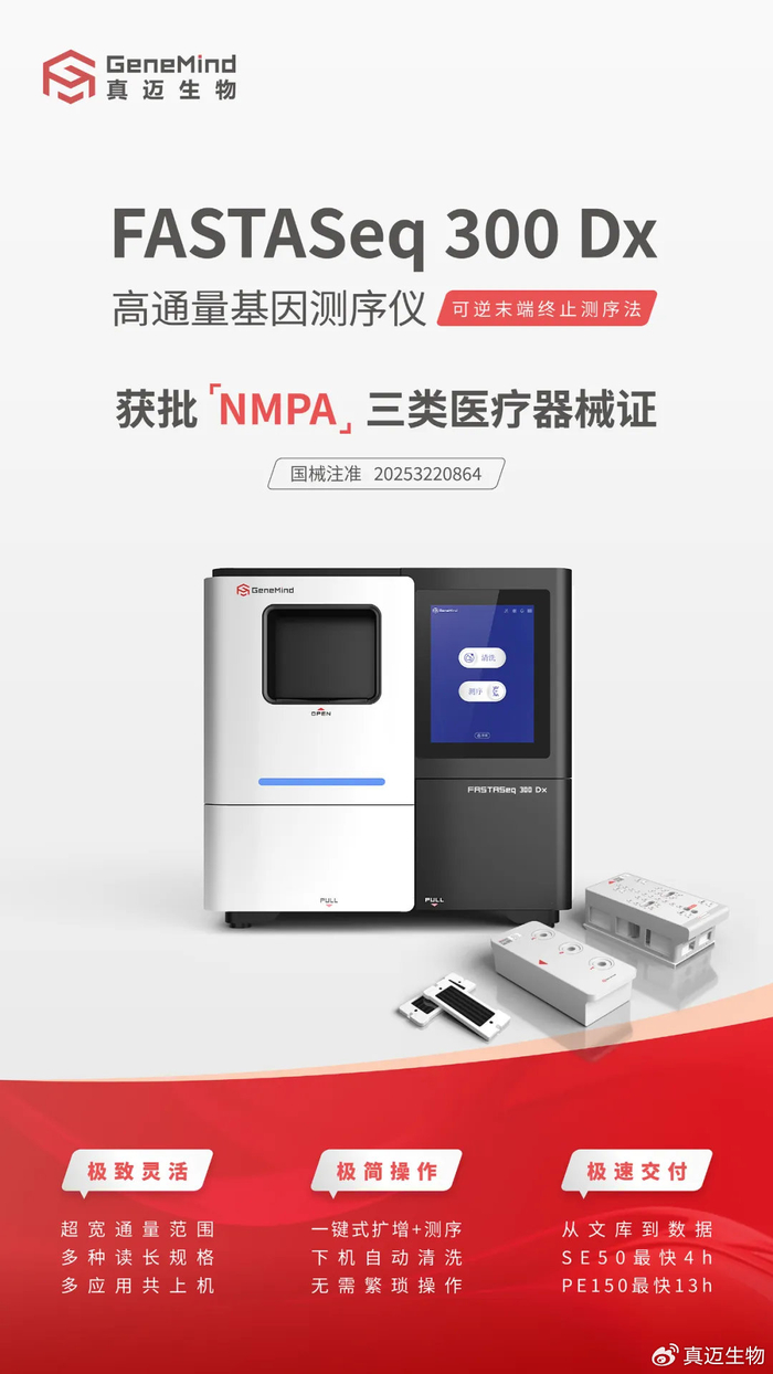 真迈FASTASeq 300 Dx获批国家药监局三类医疗器械注册证__财经头条__新浪财经