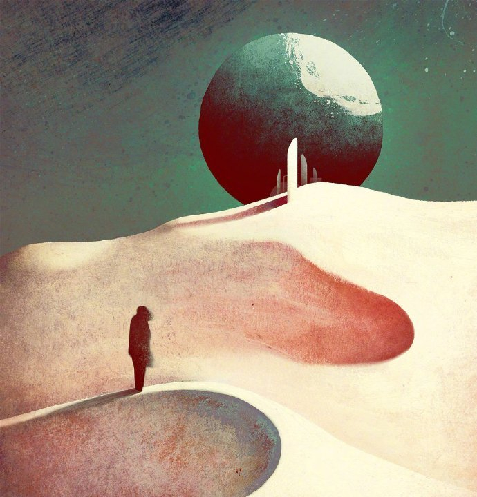 英国插画师 owen gent 充满忧郁色彩的绘画作品