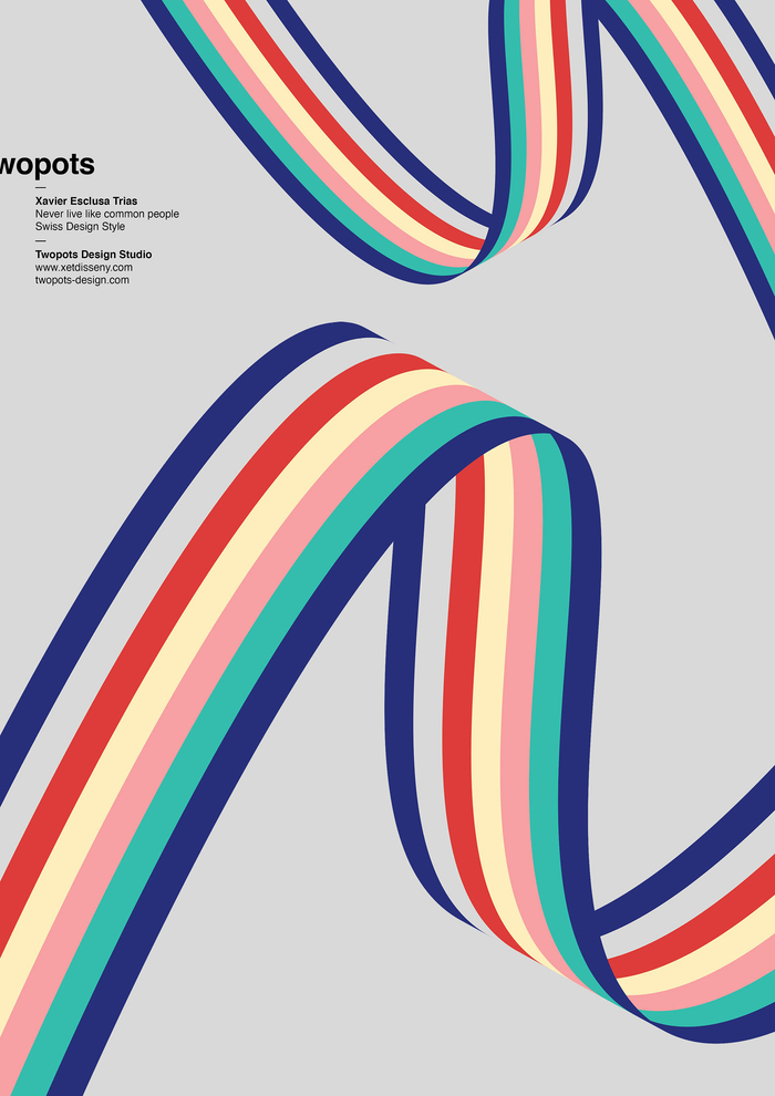 创意海报设计扭曲条纹西班牙设计师xavieresclusatrias