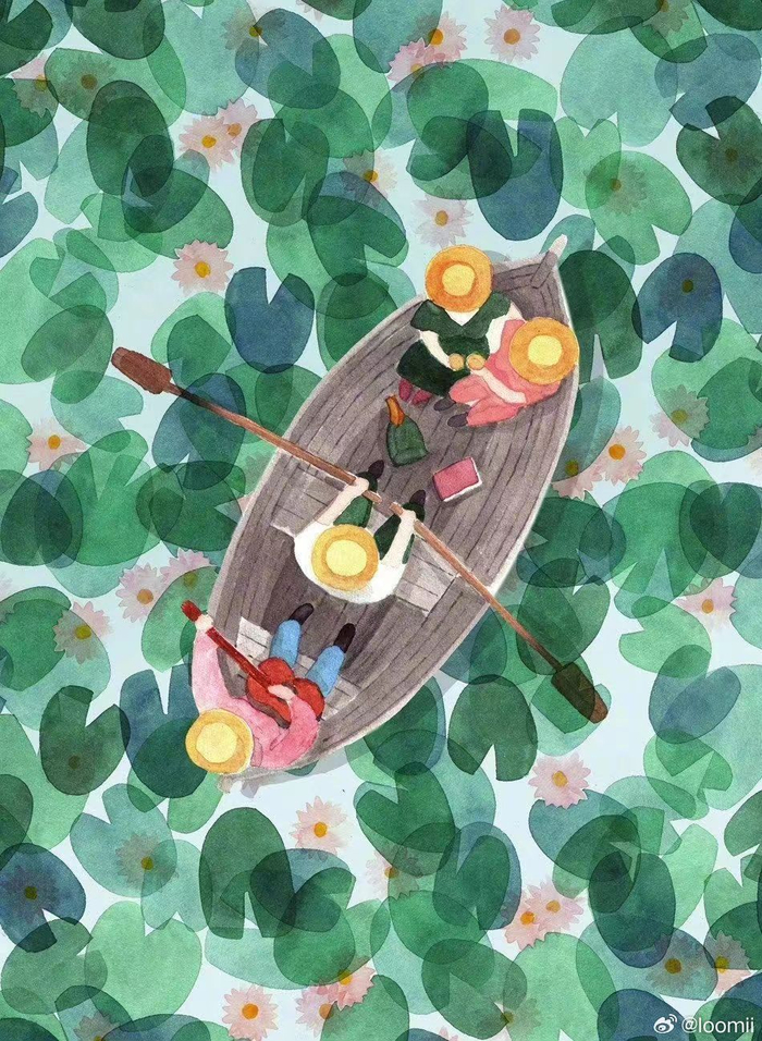 芬兰插画师polkapaper清晨一抹治愈系清凉绿色