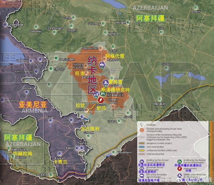亚美尼亚纳卡地区地图图片
