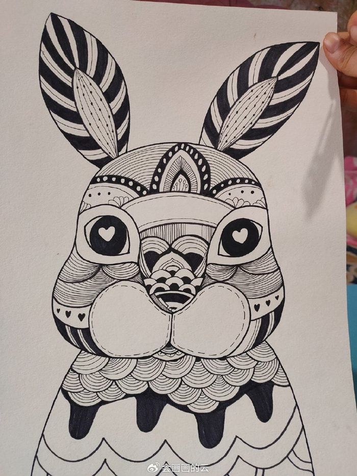 零基础线描兔兔来喽~适合刚学线描的同学|线描|兔兔|线条_新浪新闻