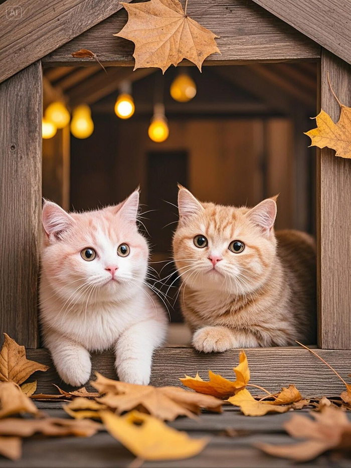 快来小木屋,看看这两只猫咪的奇妙日常吧!🐱 🏷️