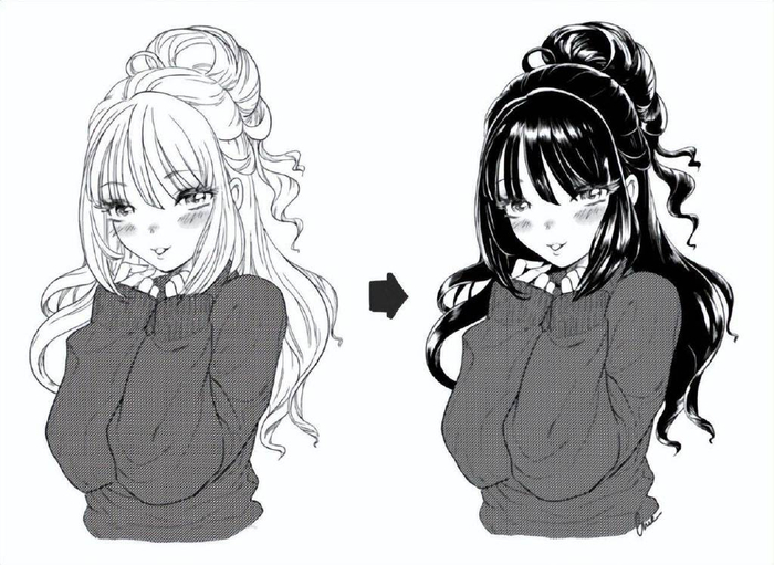 动漫人物头发绘画教程!