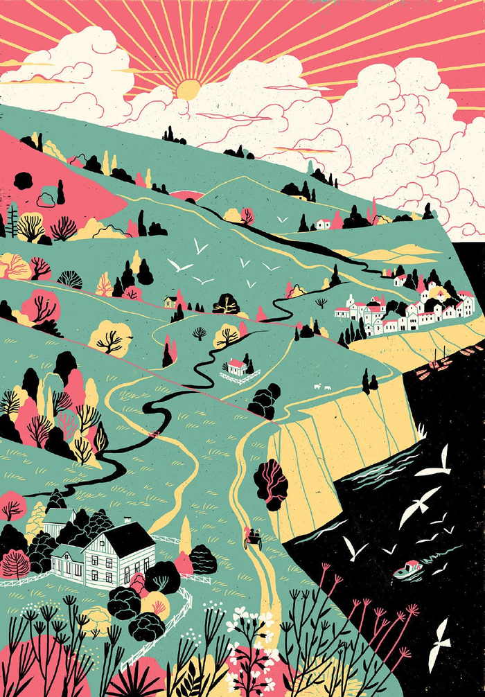 插画师 andré ducci 的绘画作品, 676767配色大胆,色彩丰富!