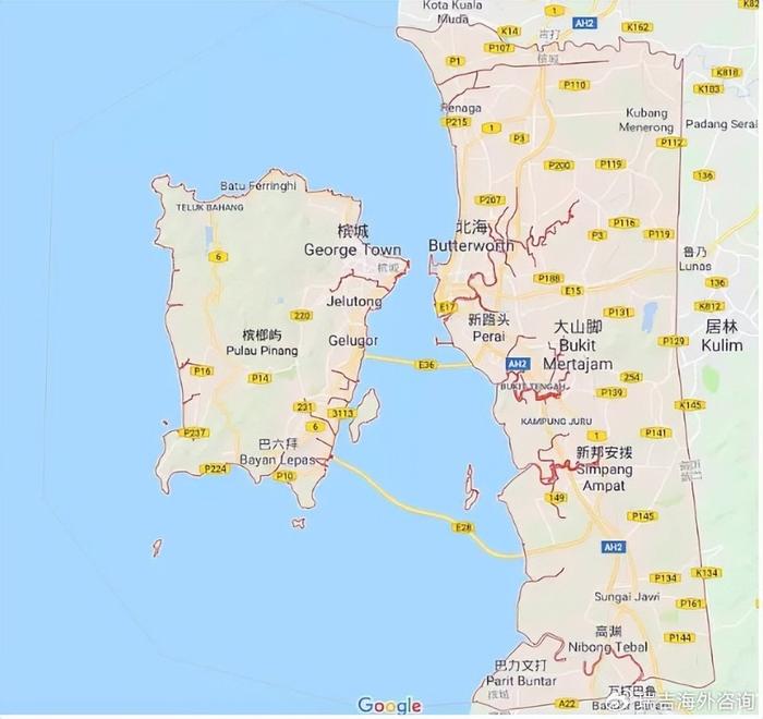 槟城地理位置图片