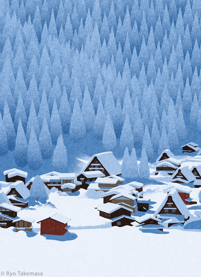 插画师武政谅笔下安静的场景插画