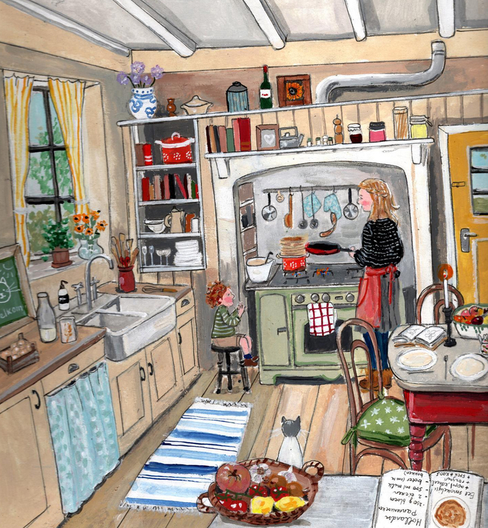 来自插画师 gwen van knippenberg 笔下温馨的小家