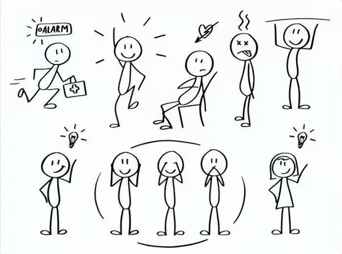 简笔画火柴人可爱简单(100个超萌简笔画火柴人)