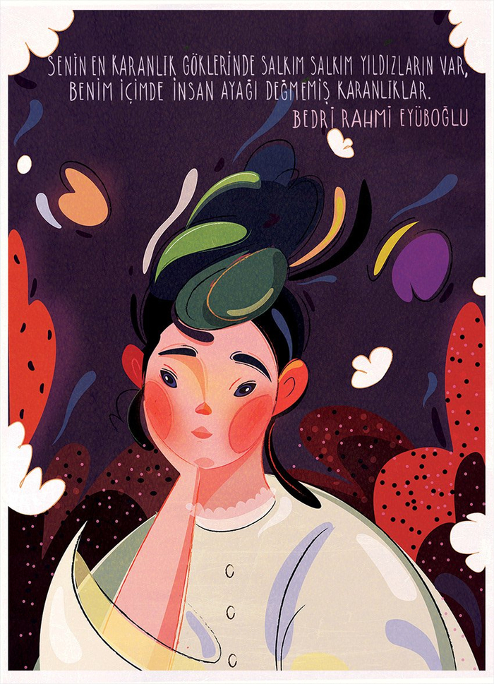 土耳其插画师sibelacikalinakgun绘画作品