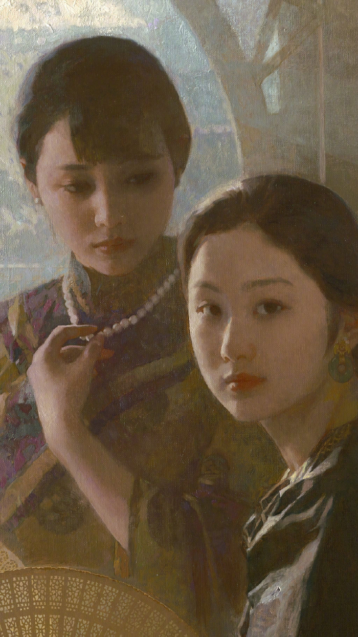 画家陈衍宁笔下典雅的东方女子油画作品