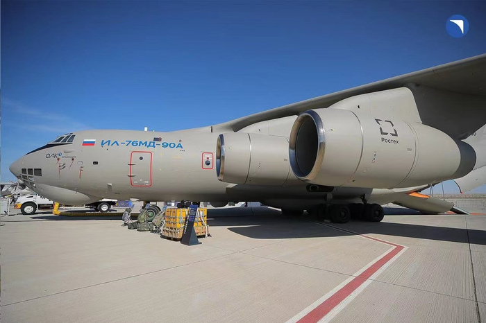 2023迪拜航展上的俄罗斯伊尔76md90a运输机