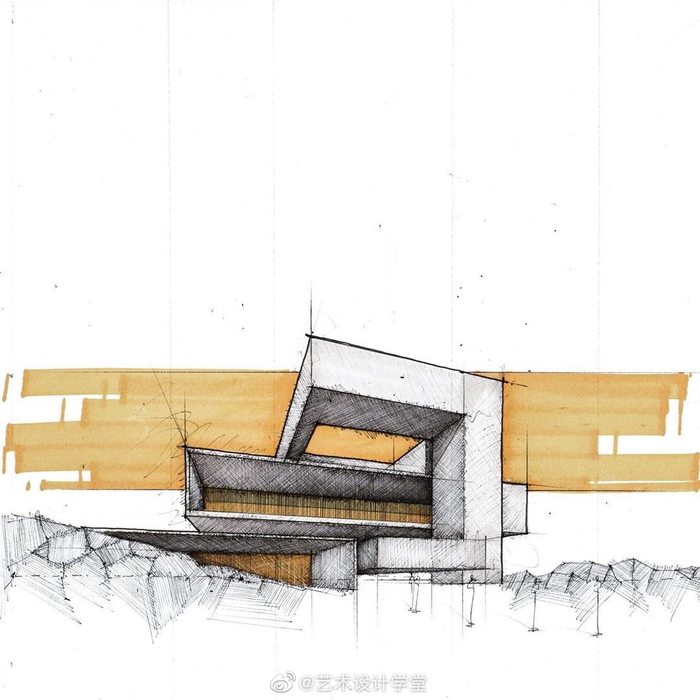 马克笔建筑手绘基础·建筑体块的表达